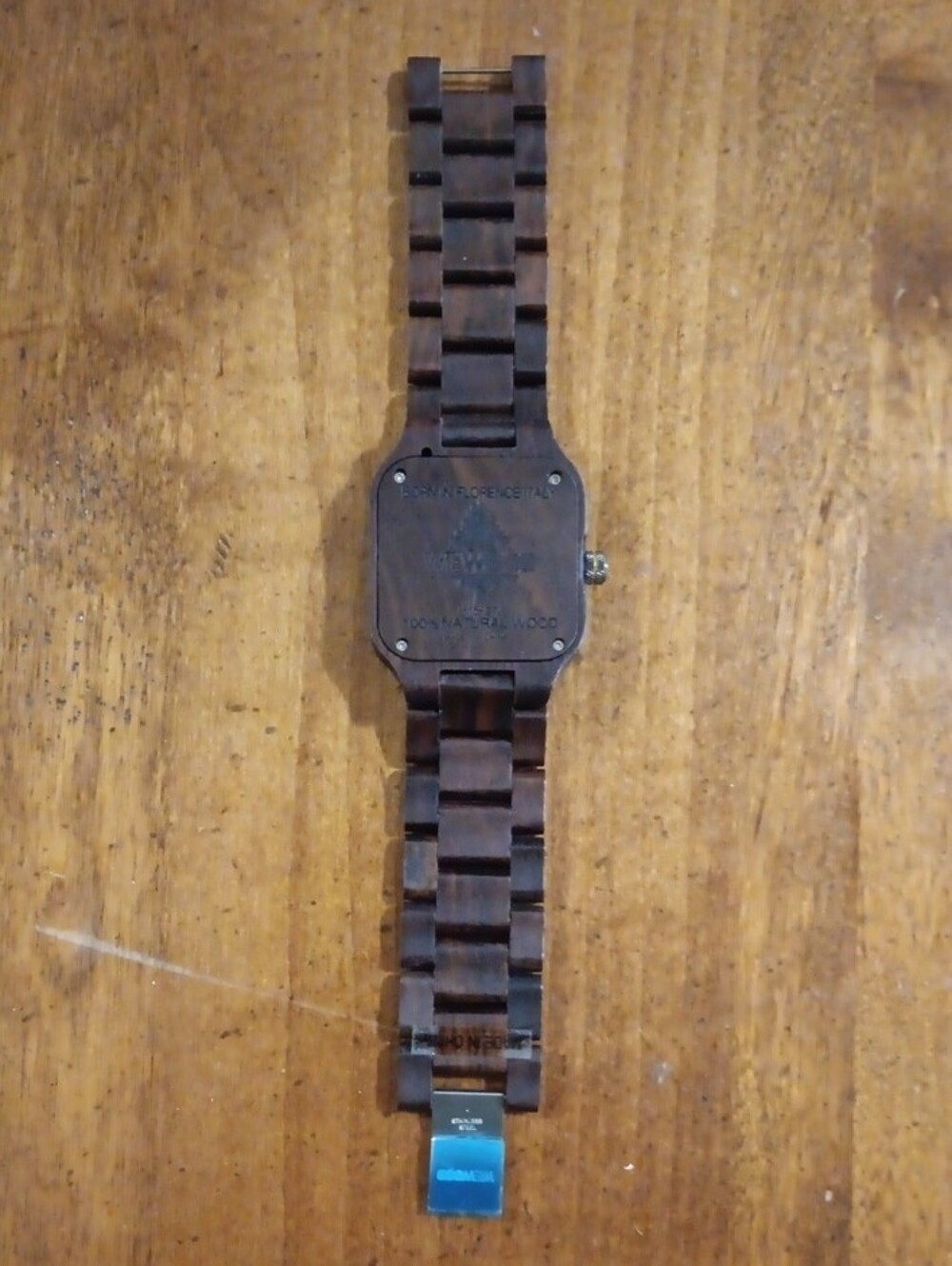 Men's Dark Brown (Mira Chocolate) Wooden Watch - Square Face - Picture 4 of 7